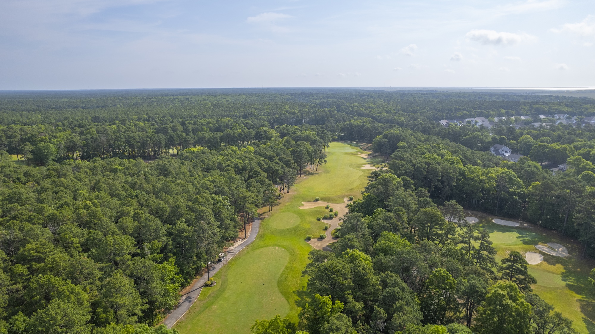 An aerial photo of the golf course at LBI National Golf Resort