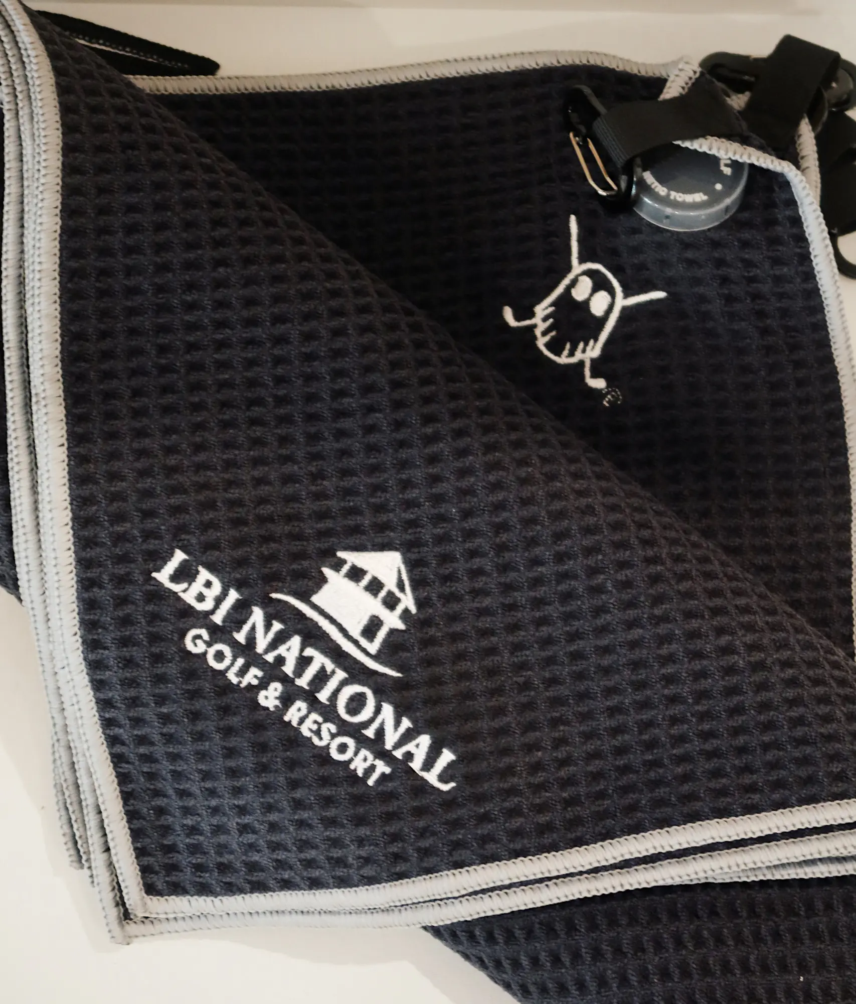 LBI National Golf & Resort branded golf towel