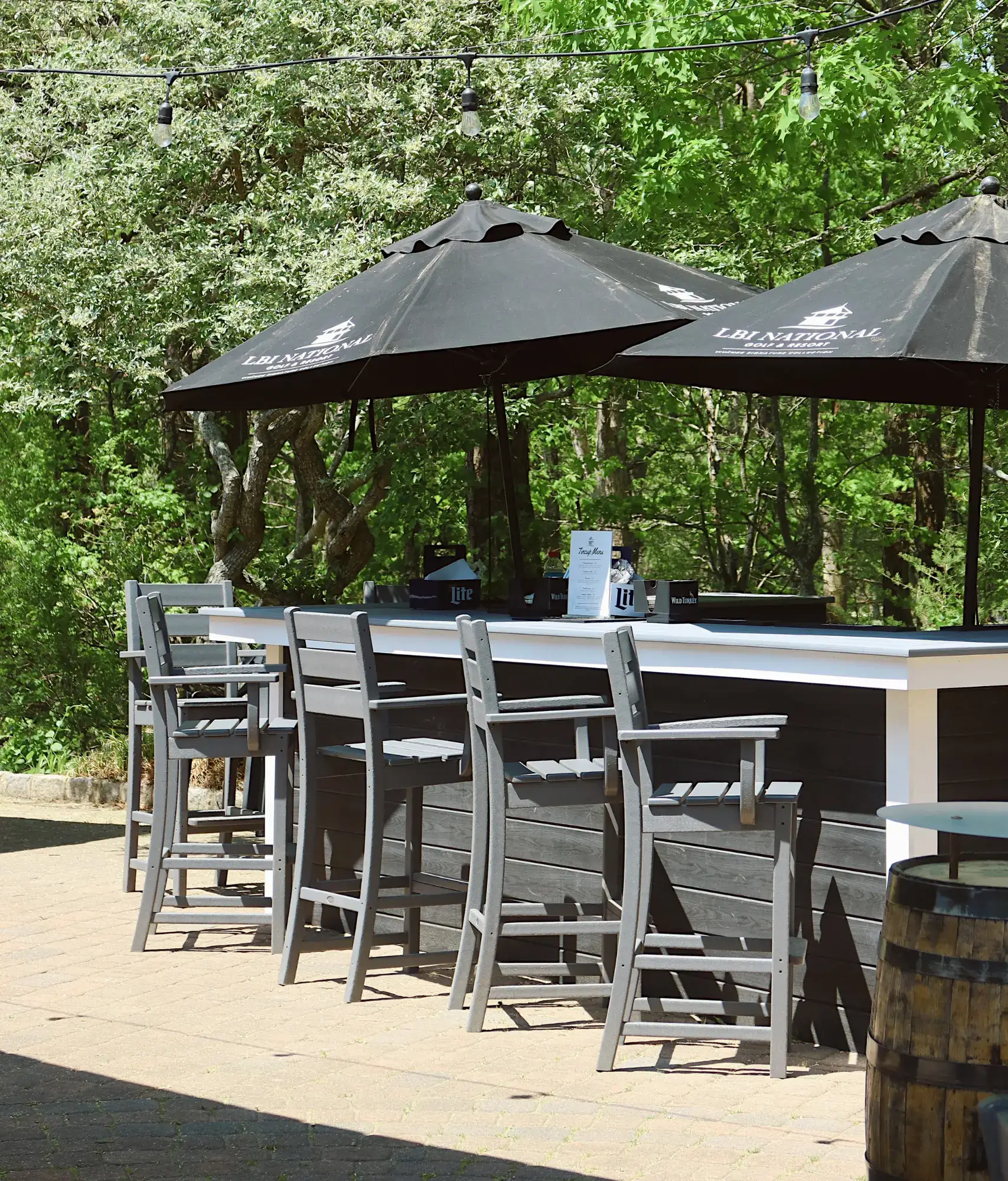 Outdoor bar area at LBI National Golf & Resort